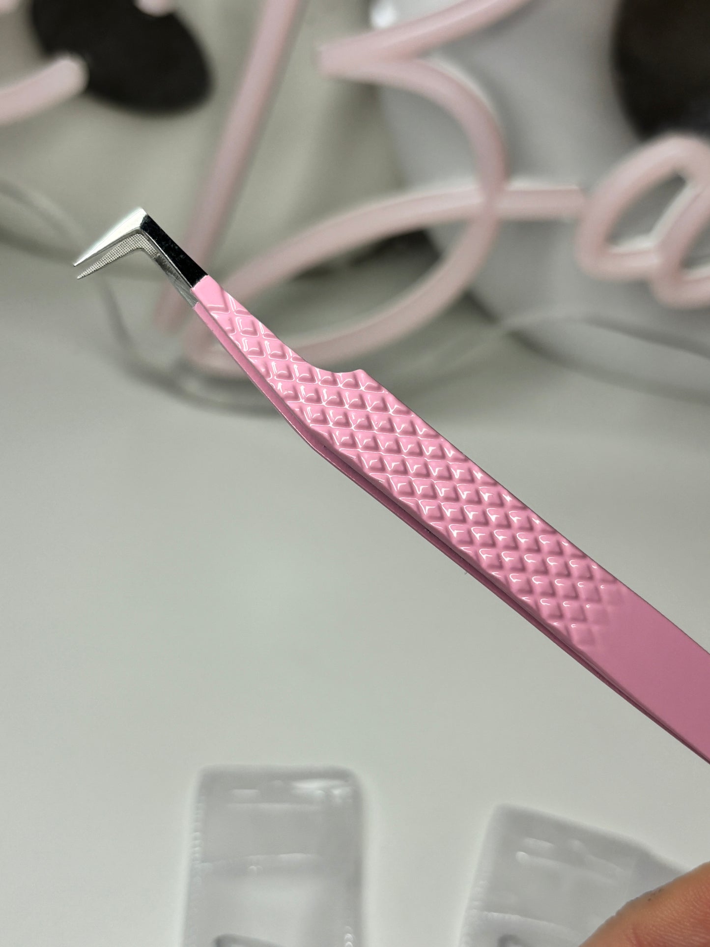 Fiber Grip Tweezer for Lash Pickup & Fan Creation